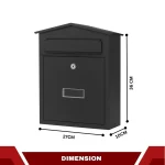 WALL MOUNTED METAL POST BOX WITH LOCK - WEATHERPROOF SECURE MAILBOX FOR HOME & OFFICE, DURABLE OUTDOOR LETTER BOX - Image 10