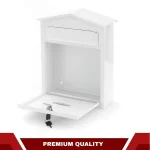 WALL MOUNTED METAL POST BOX WITH LOCK - WEATHERPROOF SECURE MAILBOX FOR HOME & OFFICE, DURABLE OUTDOOR LETTER BOX - Image 7
