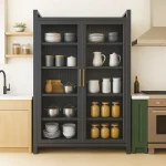 Metal Storage Cabinet with Clear Doors – Carbon Steel Kitchen & Display Rack - 5 Layer Shelf - Image 7