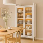 Metal Storage Cabinet with Clear Doors – Carbon Steel Kitchen & Display Rack - 5 Layer Shelf - Image 4