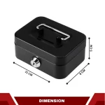STEEL CASH BOX WITH SECURE LOCK - MINI MONEY SAFE, PORTABLE COIN BANK FOR KIDS, METAL COLLECTION STORAGE - Image 2