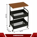 MULTIPURPOSE STEEL STORAGE CART WITH WHEELS - KITCHEN TROLLEY, OFFICE RACK, KIDS ORGANIZER - Image 2