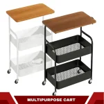 MULTIPURPOSE STEEL STORAGE CART WITH WHEELS - KITCHEN TROLLEY, OFFICE RACK, KIDS ORGANIZER