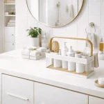 MULTI COMPARTMENT MESH WIRE STORAGE BASKET - METAL ORGANIZER BASKET BLACK & WHITE - Image 2