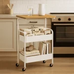 MULTIPURPOSE STEEL STORAGE CART WITH WHEELS - KITCHEN TROLLEY, OFFICE RACK, KIDS ORGANIZER - Image 12