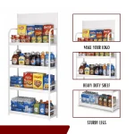 SUPERMARKET 4-TIER STEEL DISPLAY RACK WITH SIGNBOARD | HOME PANTRY STORAGE SHELF BLACK / WHITE - Image 12