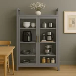 PREMIUM DOUBLE-DOOR METAL KITCHEN CABINET - 4 LAYER BOOK SHELF AND STORAGE RACK - Image 4