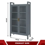 PREMIUM DOUBLE-DOOR METAL KITCHEN CABINET - 4 LAYER BOOK SHELF AND STORAGE RACK - Image 7