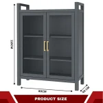 KITCHEN STEEL CABINET WITH DOUBLE DOORS - 3 LAYER SHELF STORAGE ORGANIZER FOR KITCHEN ITEMS, BOOKS AND GARAGE - Image 3