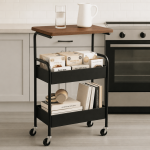 MULTIPURPOSE STEEL STORAGE CART WITH WHEELS - KITCHEN TROLLEY, OFFICE RACK, KIDS ORGANIZER - Image 9