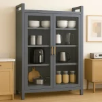 PREMIUM DOUBLE-DOOR METAL KITCHEN CABINET - 4 LAYER BOOK SHELF AND STORAGE RACK - Image 10