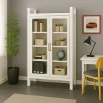 KITCHEN STEEL CABINET WITH DOUBLE DOORS - 3 LAYER SHELF STORAGE ORGANIZER FOR KITCHEN ITEMS, BOOKS AND GARAGE - Image 6