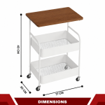 MULTIPURPOSE STEEL STORAGE CART WITH WHEELS - KITCHEN TROLLEY, OFFICE RACK, KIDS ORGANIZER - Image 3
