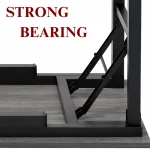 FOLDING WOODEN COMPUTER TABLE - DOUBLE LAYER | STEEL FRAME TABLE FOR HOME & OFFICE - Image 15