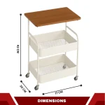 MULTIPURPOSE STEEL STORAGE CART WITH WHEELS - KITCHEN TROLLEY, OFFICE RACK, KIDS ORGANIZER - Image 2