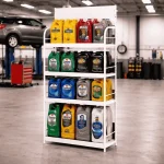 SUPERMARKET 4-TIER STEEL DISPLAY RACK WITH SIGNBOARD | HOME PANTRY STORAGE SHELF BLACK / WHITE - Image 4