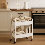 MULTIPURPOSE STEEL STORAGE CART WITH WHEELS - KITCHEN TROLLEY, OFFICE RACK, KIDS ORGANIZER - Image 12