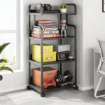 4 TIER BENDED SHAPE MULTIFUNCTIONAL RACK, MICROWAVE CART AND TROLLEY FOR HOME AND OFFICE - Image 5