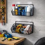 WALL MOUNT MESH WIRE STORAGE BASKET - MULTIPURPOSE HANING ORGANIZER - 1/2/3 LAYERS - Image 17