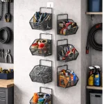 WALL MOUNT MESH WIRE STORAGE BASKET - MULTIPURPOSE HANING ORGANIZER - 1/2/3 LAYERS - Image 18