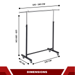 HEAVY DUTY CLOTHES STAND, GARMENT RACK |  ADJUSTABLE AND EXPANDABLE - Image 2
