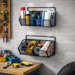 WALL MOUNT MESH WIRE STORAGE BASKET - MULTIPURPOSE HANING ORGANIZER - 1/2/3 LAYERS - Image 9