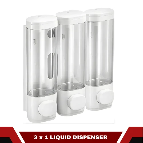 BATHROOM LIQUID DISPENSER - 900ML REFILLABLE SHOWER GEL AND SHAMPOO DISPENSER