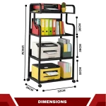 4 TIER BENDED SHAPE MULTIFUNCTIONAL RACK, MICROWAVE CART AND TROLLEY FOR HOME AND OFFICE - Image 2