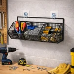 WALL MOUNT MESH WIRE STORAGE BASKET - MULTIPURPOSE HANING ORGANIZER - 1/2/3 LAYERS - Image 6