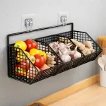 WALL MOUNT MESH WIRE STORAGE BASKET - MULTIPURPOSE HANING ORGANIZER - 1/2/3 LAYERS - Image 11