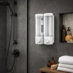 BATHROOM SOAP DISPENSER - 600ML REFILLABLE SHOWER GEL AND SHAMPOO DISPENSER