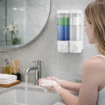 BATHROOM SOAP DISPENSER - 600ML REFILLABLE SHOWER GEL AND SHAMPOO DISPENSER - Image 4
