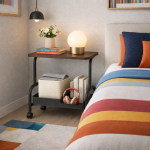 2 TIER STORAGE RACK WITH WHEELS, BEDSIDE STORAGE ORGANIZER & OFFICE TROLLEY WITH WOODEN SHELF - Image 13