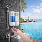 BATHROOM SOAP DISPENSER - 600ML REFILLABLE SHOWER GEL AND SHAMPOO DISPENSER - Image 2