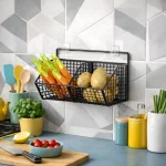 WALL MOUNT MESH WIRE STORAGE BASKET - MULTIPURPOSE HANING ORGANIZER - 1/2/3 LAYERS - Image 7