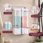BATHROOM SOAP DISPENSER - 600ML REFILLABLE SHOWER GEL AND SHAMPOO DISPENSER - Image 7