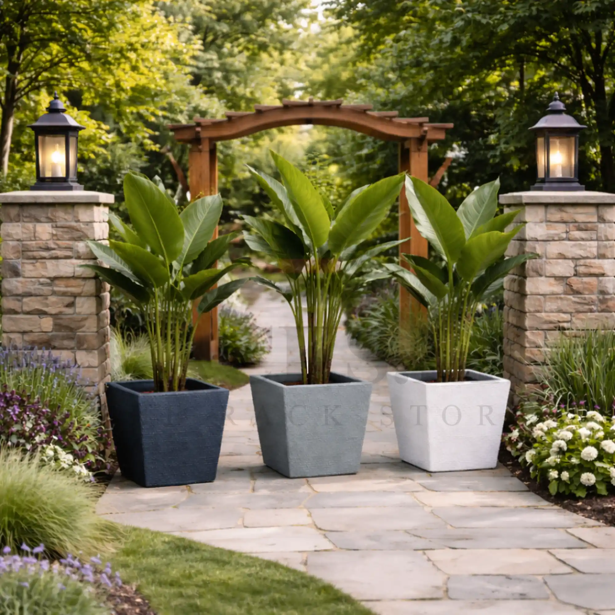 LARGE SQUARE PLANT POT - FLOWER POT FOR INDOOR AND OUT DOOR LARGE SQUARE PLANT POT - FLOWER POT FOR INDOOR AND OUT DOOR