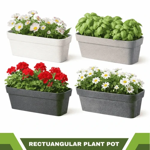 RECTANGULAR PLASTIC POT - INDOOR & OUTDOOR PLANTER