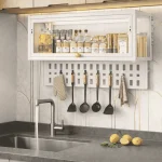 KITCHEN WALL CABINET | WALL MOUNTED STORAGE CABINET WITH HANGING BOARD - Image 8