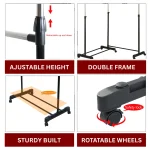 PORTABLE CLOTHES HANGING RACK FOR HOME AND SHOP USE - DOUBLE LAYER - Image 7