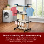 CLOTHES AIRER RACK - LAUNDRY CLOTHES DRYING RACK - BLACK - Image 4