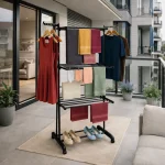 CLOTHES AIRER RACK - LAUNDRY CLOTHES DRYING RACK - BLACK - Image 3