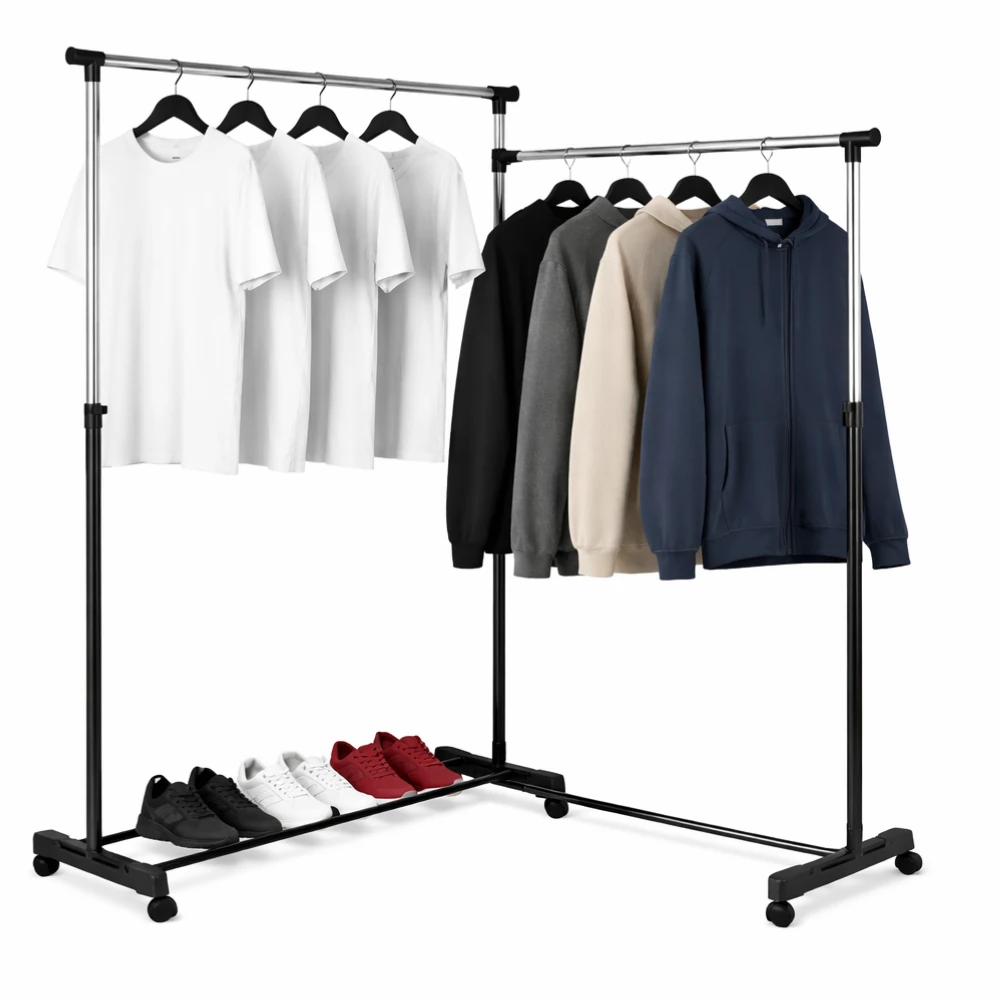 clothes-hanging-stand-sri-lanka PORTABLE CLOTHES HANGING RACK - DOUBLE LAYER - Image 1