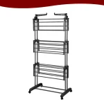 CLOTHES AIRER RACK - LAUNDRY CLOTHES DRYING RACK - BLACK - Image 8