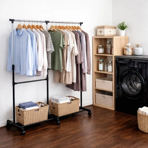 Double Layer Cloth Rack Buy a Double Layer Clothes Hanging Rack | racks.lk