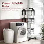 CLOTHES AIRER RACK - LAUNDRY CLOTHES DRYING RACK - BLACK - Image 7