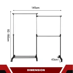 PORTABLE CLOTHES HANGING RACK FOR HOME AND SHOP USE - DOUBLE LAYER - Image 2