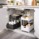 2 LAYER PULL OUT RACK - UNDER CABINET SLIDING STORAGE ORGANIZER | Kitchen Rack Sri Lanka