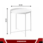 ACCENT TABLE WITH METAL TRAY TOP - MODERN BLACK & WHITE LIVING ROOM SIDE TABLE - Image 2