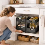 2 LAYER PULL OUT RACK - UNDER CABINET SLIDING STORAGE ORGANIZER | Kitchen Rack Sri Lanka - Image 13